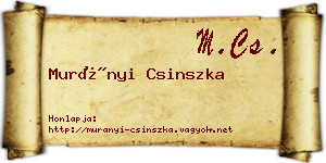 Murányi Csinszka névjegykártya