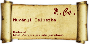Murányi Csinszka névjegykártya